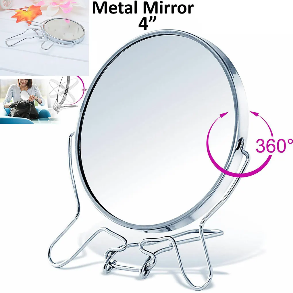 4" Round Makeup Cosmetic Mirror 360 Degree Rotation Two Side Mirror Magnifier Stainless Steel Frame
4" Round Makeup Cosmetic Mirror 360 Degree Rotation Two Side Mirror Magnifier Stainless Steel Frame