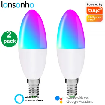 Lonsonho Tuya Smart Led Candle Bulb Light WiFi Candles Lamp Wireless Remote Control Compatible Alexa Google Home
Lonsonho Tuya Smart Led Candle Bulb Light WiFi Candles Lamp Wireless Remote Control Compatible Alexa Google Home