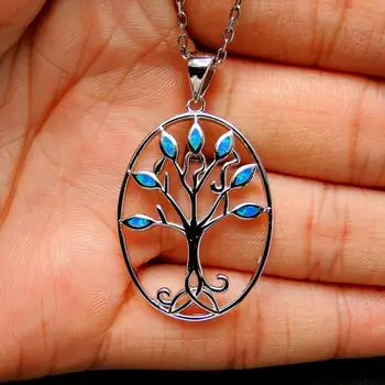 High Quality 925 Sterling Silver Blue Opal Family Tree pendant Engagement Jewelry Gift for Women Pendant Necklace
High Quality 925 Sterling Silver Blue Opal Family Tree pendant Engagement Jewelry Gift for Women Pendant Necklace