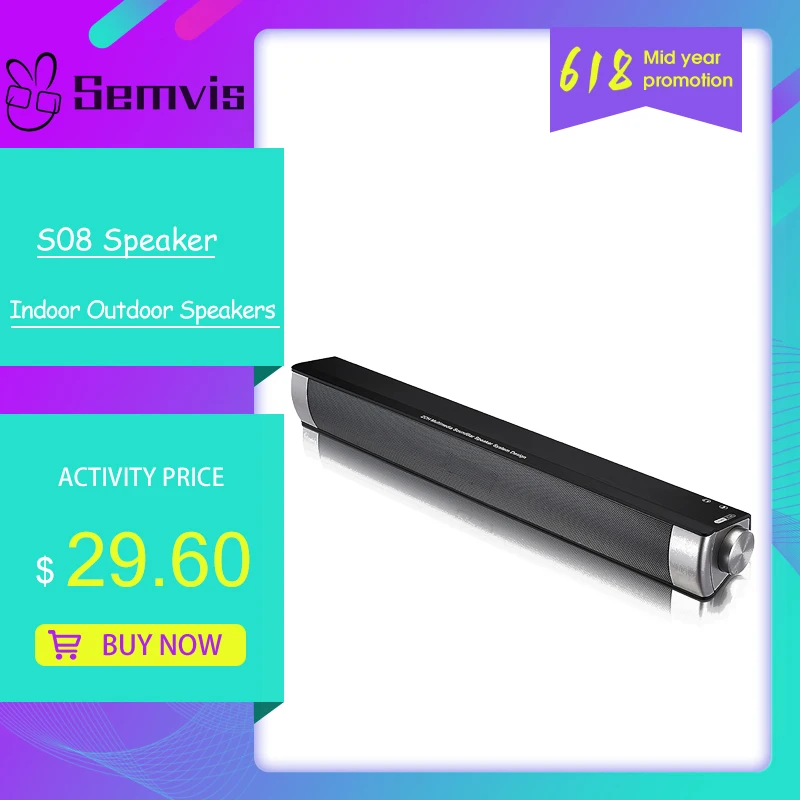 S08 Speaker Speaker for TV Sound bar Wired & Wireless Bluetooth Speaker with Built-in Batteries, for Indoor Outdoor Speakers
S08 Speaker Speaker for TV Sound bar Wired & Wireless Bluetooth Speaker with Built-in Batteries, for Indoor Outdoor Speakers