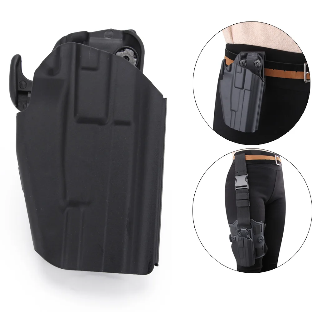 

Tactical Gun Holster Right Hand Hunting Airsoft Combat Gun Pistol Holster for Glock 17 19 38 /USP/H&K/ PT24/SIG P226