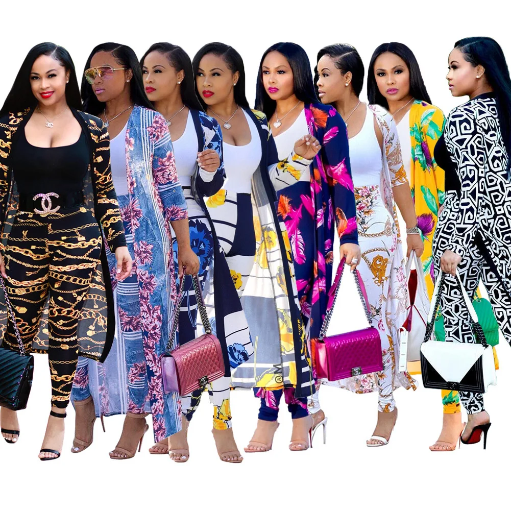 Autumn Long Sleeve Printed Jacket Cloak Tights Two Piece Set European and American Casual Women's Clothing
Autumn Long Sleeve Printed Jacket Cloak Tights Two Piece Set European and American Casual Women's Clothing