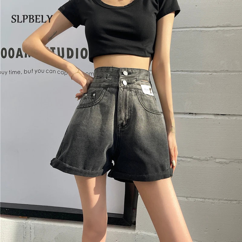 SLPBELY High Waist Gradient Women Wigh Leg Jeans Shorts Summer Casual Vintage Button Female Loose Blue Black Denim Shorts Jeans
SLPBELY High Waist Gradient Women Wigh Leg Jeans Shorts Summer Casual Vintage Button Female Loose Blue Black Denim Shorts Jeans