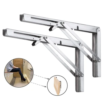 2PC 10/12'' Folding Shelf Brackets Max Load 265 lb Heavy Duty Stainless Steel DIY Table Wall Mounted Screws Bracket Space Saving
2PC 10/12'' Folding Shelf Brackets Max Load 265 lb Heavy Duty Stainless Steel DIY Table Wall Mounted Screws Bracket Space Saving