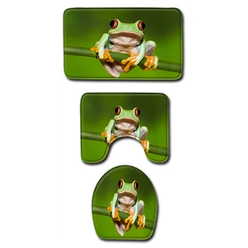 Frog Print Cute Shower Curtain Toilet Lid Cover Foot Pad Carpet Floor Mat Set Washable Curtain Products Bathroom Decor
Frog Print Cute Shower Curtain Toilet Lid Cover Foot Pad Carpet Floor Mat Set Washable Curtain Products Bathroom Decor