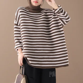 2019 Fashion Korean Jumper Ladies Winter Knitwear Women Striped Turtleneck Pullover Casual Female Knitted Sweaters SA205S30
2019 Fashion Korean Jumper Ladies Winter Knitwear Women Striped Turtleneck Pullover Casual Female Knitted Sweaters SA205S30