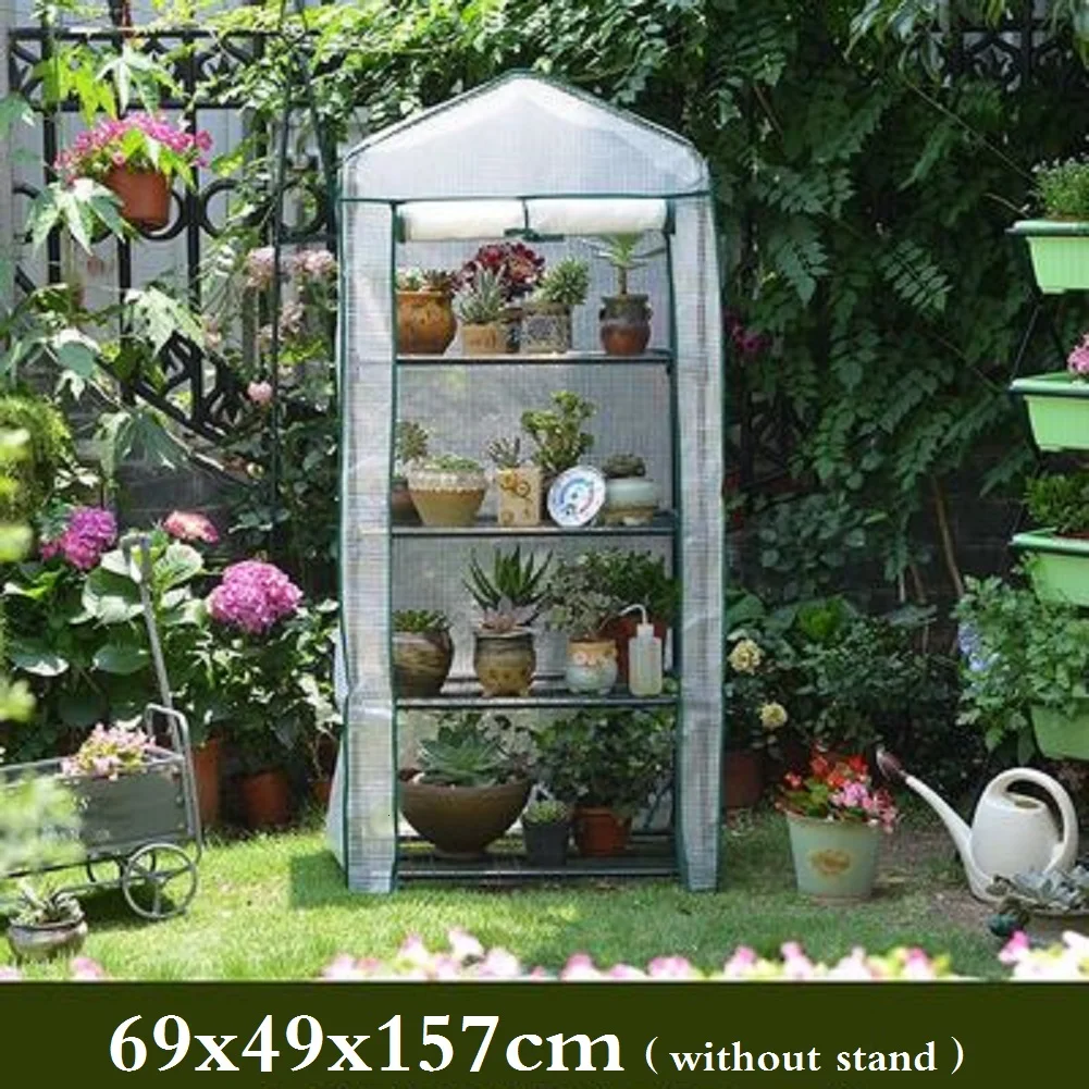 Housse de serre de jardin 4 /étages en plastique PVC transparent avec /étag/ère non incluse pour serre de jardin /à tomates avec housse renforc/ée pour ext/érieur et int/érieur