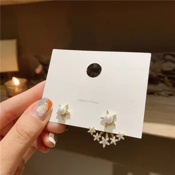 925 Silver South Korea Dongdaemun Simple Non-symmetrical Man-made Diamond Pearl Small Five-pointed Star Ear Stud High
925 Silver South Korea Dongdaemun Simple Non-symmetrical Man-made Diamond Pearl Small Five-pointed Star Ear Stud High