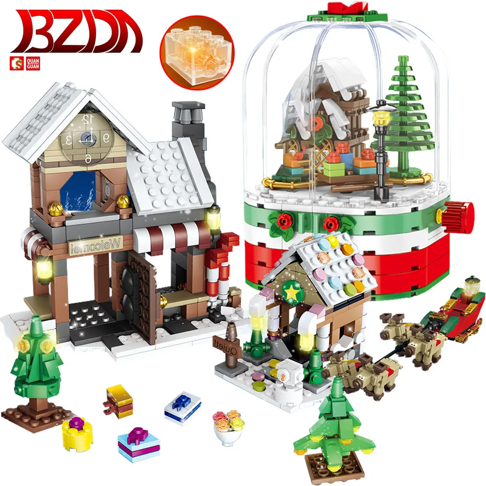 BZDA Santa Claus Crystal Ball Christmas Box Model building blocks Toys Sleigh Car Building Blocks With Luminous Toys Gift
BZDA Santa Claus Crystal Ball Christmas Box Model building blocks Toys Sleigh Car Building Blocks With Luminous Toys Gift