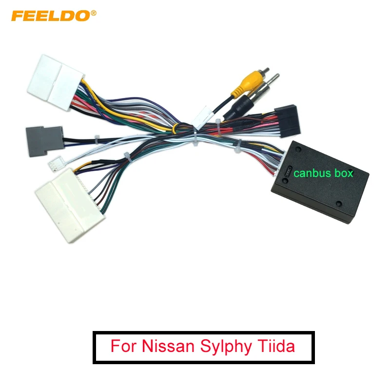 FEELDO автомобильный аудио 16pin Android кабель питания адаптер с Canbus коробка для Nissan Sylphy