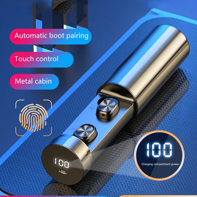 8D стерео Bluetooth наушники мини TWS беспроводные сенсорные с светодиодный чехол для