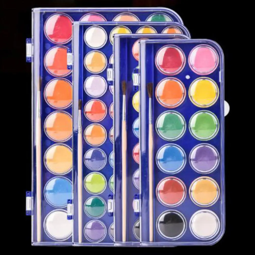 12/18/24/36 Colors High Quality Solid Watercolor Paint Set Portable Water Brush Gouache Pigments School Art Stationery
12/18/24/36 Colors High Quality Solid Watercolor Paint Set Portable Water Brush Gouache Pigments School Art Stationery