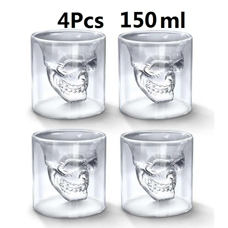 150ML Creative Skull Shot Glass Crystal Head Cup Whiskey Home Bar 3D Skull Head Bottle Mug Cups Set Vodka Home Drinking Ware
150ML Creative Skull Shot Glass Crystal Head Cup Whiskey Home Bar 3D Skull Head Bottle Mug Cups Set Vodka Home Drinking Ware