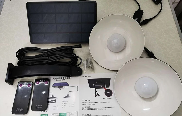 LED Solar Lamp Waterproof Double Head Solar Pendant Light Outdoor Indoor Solar Lights With Cable Suitable For Camping Garden LED Solar Lamp Waterproof Double Head Solar Pendant Light Outdoor Indoor Solar Lights With Cable Suitable For Camping Garden