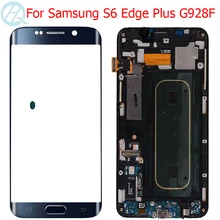 Écran tactile LCD Super AMOLED avec châssis, pour Samsung Galaxy S6 Edge Plus G928F=