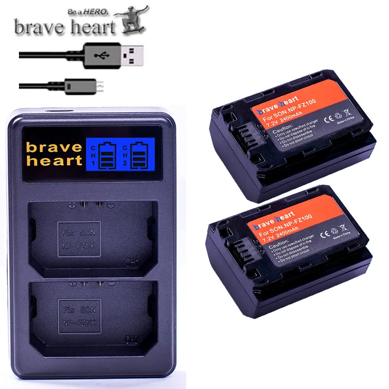 2Pc 2400mAh NP-FZ100 NPFZ100 NP FZ100 Battery + LED Dual USB Charger for Sony NP-FZ100, BC-QZ1, Sony a9, a7R III, a7 III, ILCE-9
2Pc 2400mAh NP-FZ100 NPFZ100 NP FZ100 Battery + LED Dual USB Charger for Sony NP-FZ100, BC-QZ1, Sony a9, a7R III, a7 III, ILCE-9