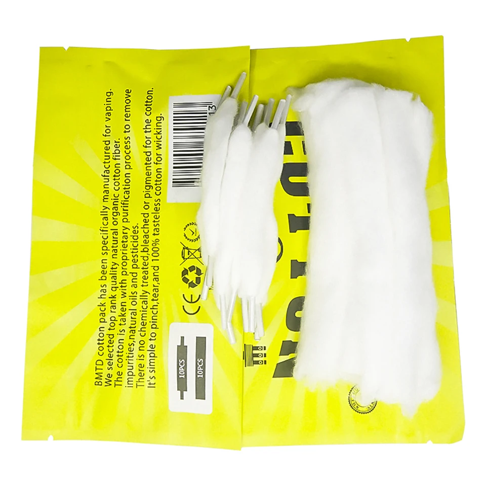 10pcs20pcs BMTD COTTON Organic Vape Cotton for Electronic Cigarette Rebuildable RDA RBA DIY Atomizer Cotton E-Cig Accessories (1)