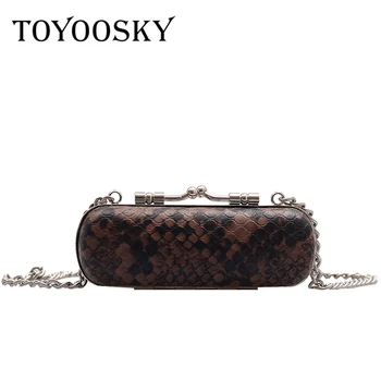 TOYOOSKY Retro Snake Pattern Lipstick Bag Case Serpentine Mini Lady Purses and Handbag Designer Chain Metal Clips Shoulder Bag
TOYOOSKY Retro Snake Pattern Lipstick Bag Case Serpentine Mini Lady Purses and Handbag Designer Chain Metal Clips Shoulder Bag