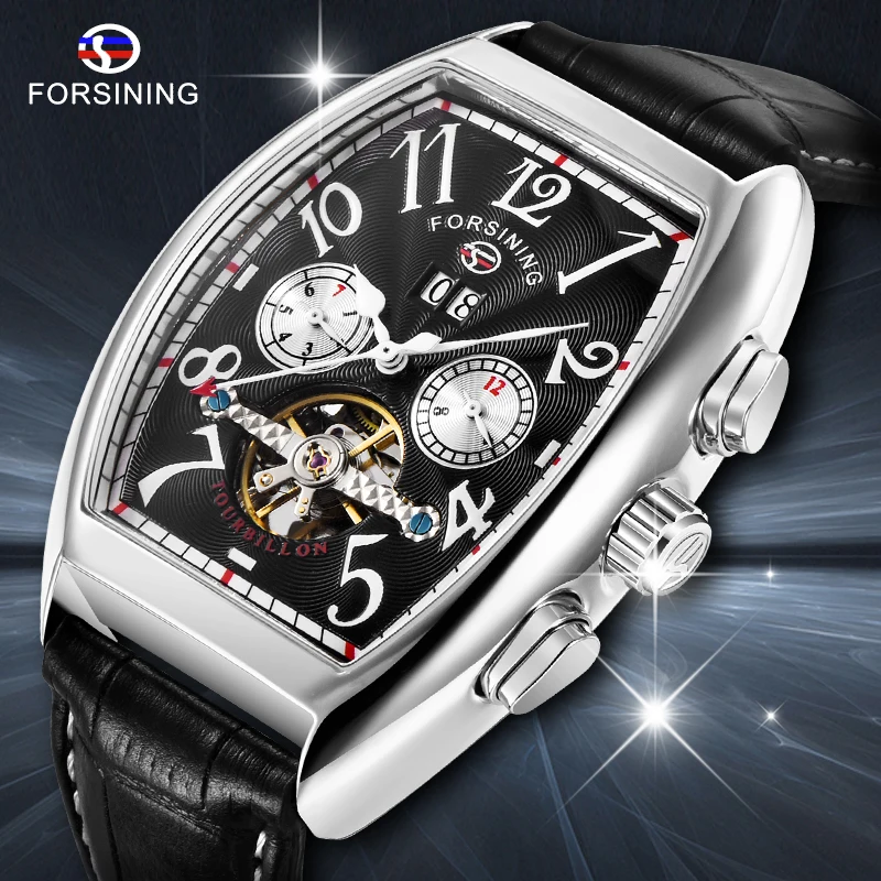 FORSINING Auto Men's Wristwatch Retro Vintage Tonneau Rose Gold Case Relogio Tourbillon Male Clock Date Day Mechanical Watch
FORSINING Auto Men's Wristwatch Retro Vintage Tonneau Rose Gold Case Relogio Tourbillon Male Clock Date Day Mechanical Watch