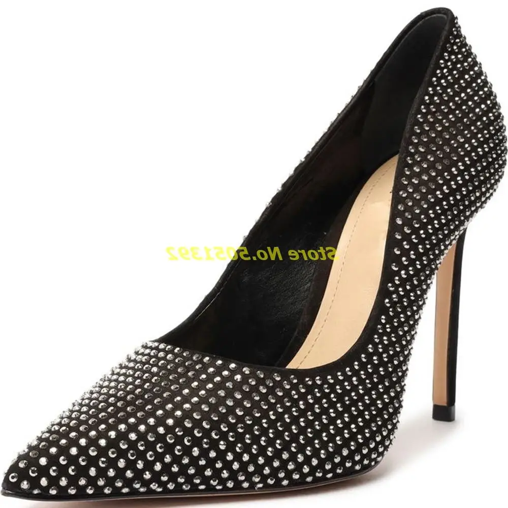 Crystal Pointed Toe High Heels Shoes Dazzling Array of Crystaks Atop a Gorgeous Suede Upper Shallow Slip On Dress Women Shoes
Crystal Pointed Toe High Heels Shoes Dazzling Array of Crystaks Atop a Gorgeous Suede Upper Shallow Slip On Dress Women Shoes