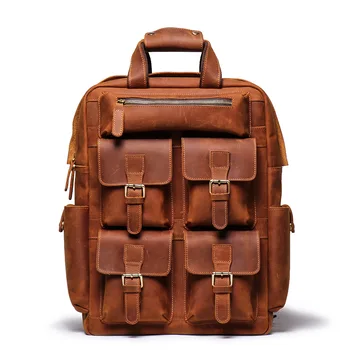 Vintage Cow Leather Large Capacity Outdoor Backpack for Men 2020 
Vintage Cow Leather Large Capacity Outdoor Backpack for Men 2020