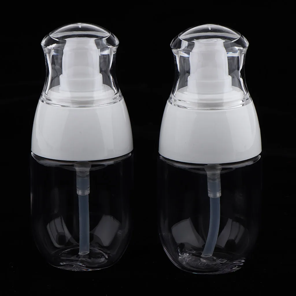 2Pcs/set Clear Travel Empty Cream Shampoo Lotion Pump Bottles with Lid for Refillable Cosmetic 2Pcs/set Clear Travel Empty Cream Shampoo Lotion Pump Bottles with Lid for Refillable Cosmetic