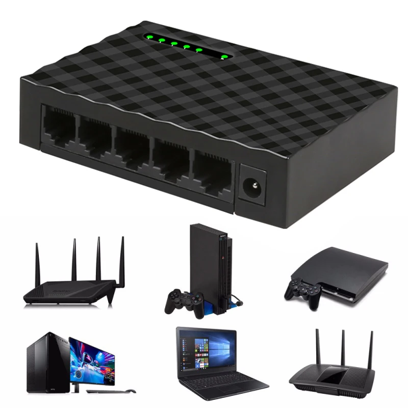 2 Color 5 Port Gigabit Fast Ethernet Switch 10/100/1000Mbps Network RJ45 LAN Ethernet Switch Adapter With US/EU Power Adapter
2 Color 5 Port Gigabit Fast Ethernet Switch 10/100/1000Mbps Network RJ45 LAN Ethernet Switch Adapter With US/EU Power Adapter
