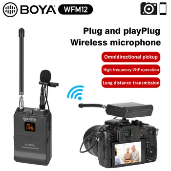 BOYA BY-WFM12 Professional VHF Wireless Microphone System for iPhone Android Smartphones Video DSLR Camcorders Audio Recorders
BOYA BY-WFM12 Professional VHF Wireless Microphone System for iPhone Android Smartphones Video DSLR Camcorders Audio Recorders