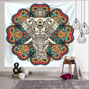 

Chakra Tapestry Indian Alfombra Horizontal Wall Covering Bohemian Psychedelic Mandala Elephant Room Decoration