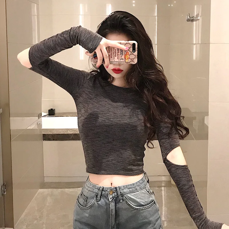 2019 Spring And Autumn CHIC Short Slim Fit Cuff with Holes Base Anchor Tops Women's Retro Long Sleeve Base Shirt Fashion
2019 Spring And Autumn CHIC Short Slim Fit Cuff with Holes Base Anchor Tops Women's Retro Long Sleeve Base Shirt Fashion