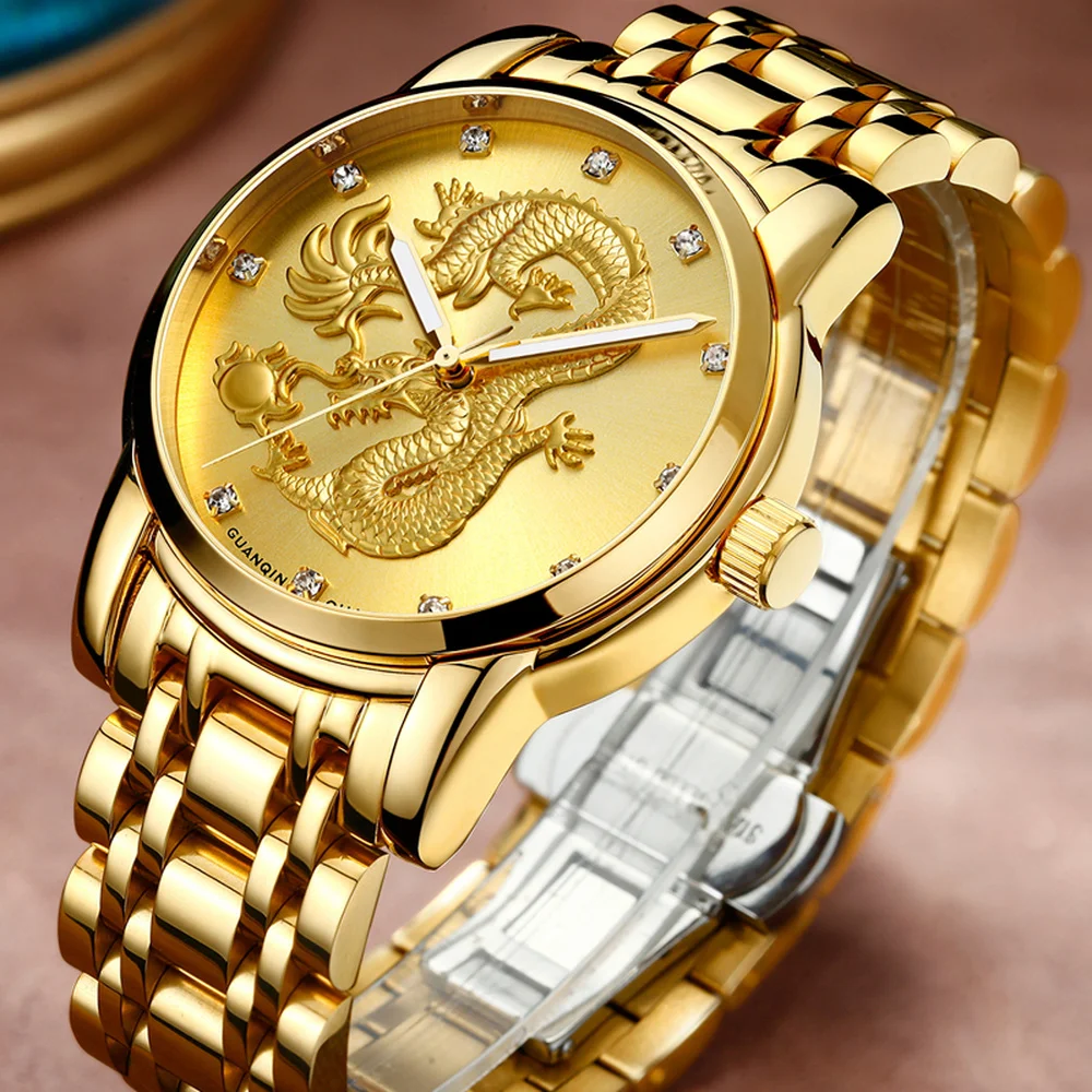 FNGEEN Top Brand Gold Men Quartz Watch 3D CNC Life Waterproof Dragon Face Full Solid Wristwatch High Quality Luminous
FNGEEN Top Brand Gold Men Quartz Watch 3D CNC Life Waterproof Dragon Face Full Solid Wristwatch High Quality Luminous