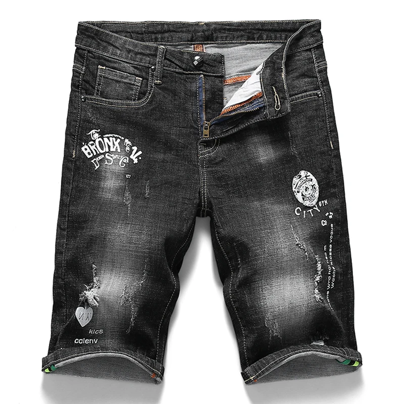 Men's Black Denim Shorts 2020 Summer New Style Fashion Casual Slim Fit 3D Printed Pattern Stretch Jeans Male Brand Clothes
Men's Black Denim Shorts 2020 Summer New Style Fashion Casual Slim Fit 3D Printed Pattern Stretch Jeans Male Brand Clothes