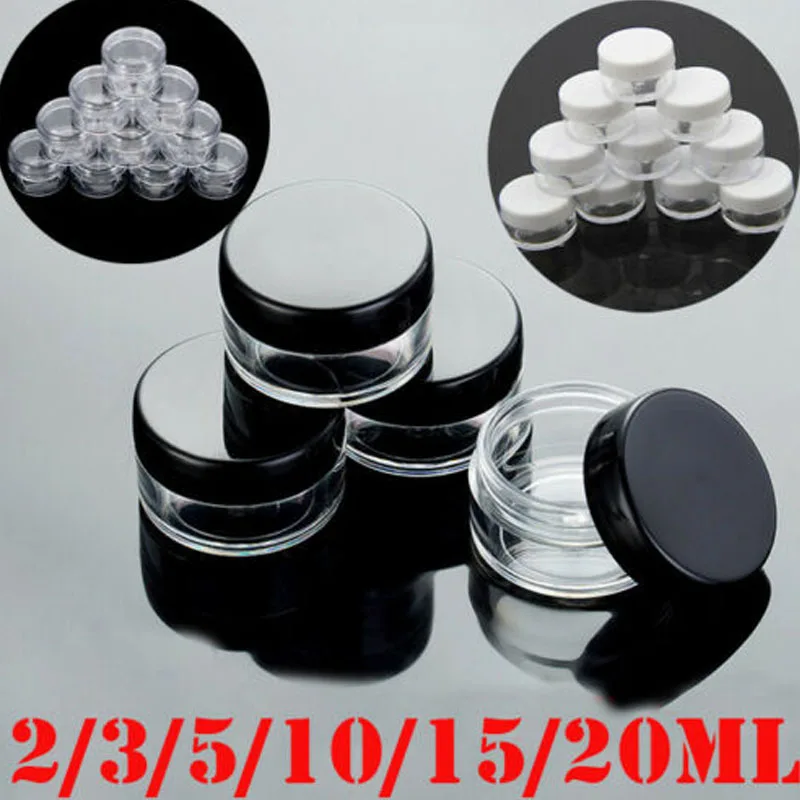 10pcs 2g/3g/5g/10g/15g/20g Empty Plastic Clear Cosmetic Jars Makeup Container Lotion Bottle Vials Face Cream Sample Pots Gel Box
10pcs 2g/3g/5g/10g/15g/20g Empty Plastic Clear Cosmetic Jars Makeup Container Lotion Bottle Vials Face Cream Sample Pots Gel Box