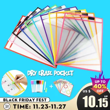 KICUTE 10/20/28pcs Transparent Dry Erase Pocket Reusable With Pens Environmental Protection School Students Kids Practice Tools
KICUTE 10/20/28pcs Transparent Dry Erase Pocket Reusable With Pens Environmental Protection School Students Kids Practice Tools