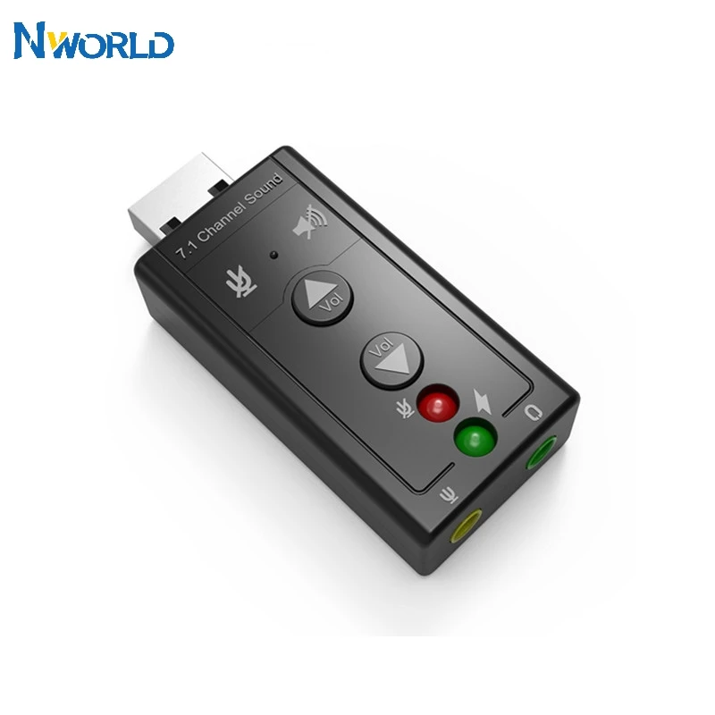 Nworld Портативная звуковая карта 3 5 мм Внешняя USB 2 0 7 1 каналов 3D аудио мини-адаптер