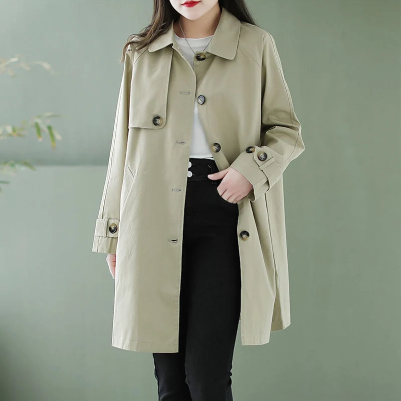 New Spring Autumn Casual Trench Coats Fashion Women's Long Windbreaker Jacket Korean Loose Parka Overcoat Trendy With Lining
New Spring Autumn Casual Trench Coats Fashion Women's Long Windbreaker Jacket Korean Loose Parka Overcoat Trendy With Lining