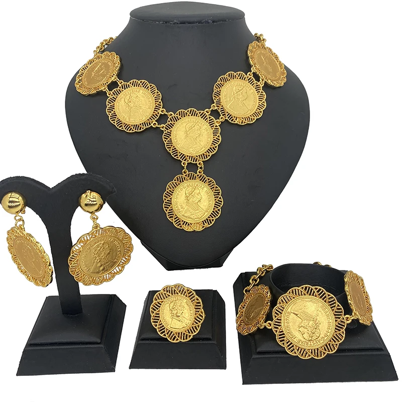 Jewellery set gold color collares necklace earrings set Dubai wedding ornament bridal gifts for women African party jewelry sets
Jewellery set gold color collares necklace earrings set Dubai wedding ornament bridal gifts for women African party jewelry sets