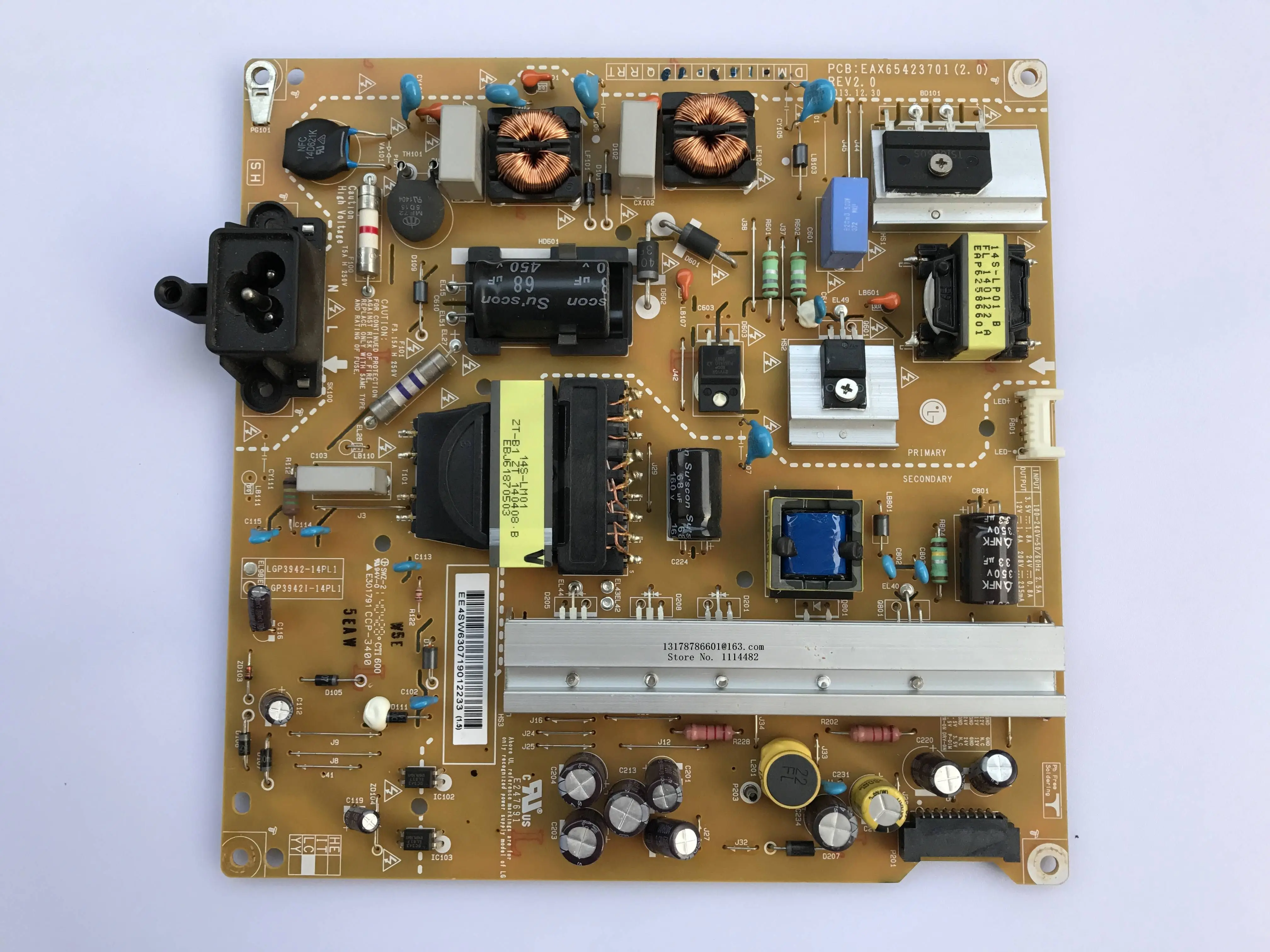100% Good test Power supply board EAX65423701 for LG LGP3942-14PL1 42LB5610-CD 42LF580V 42LB5520-CA 42LY340C-CA 39LB5620-CA
100% Good test Power supply board EAX65423701 for LG LGP3942-14PL1 42LB5610-CD 42LF580V 42LB5520-CA 42LY340C-CA 39LB5620-CA
