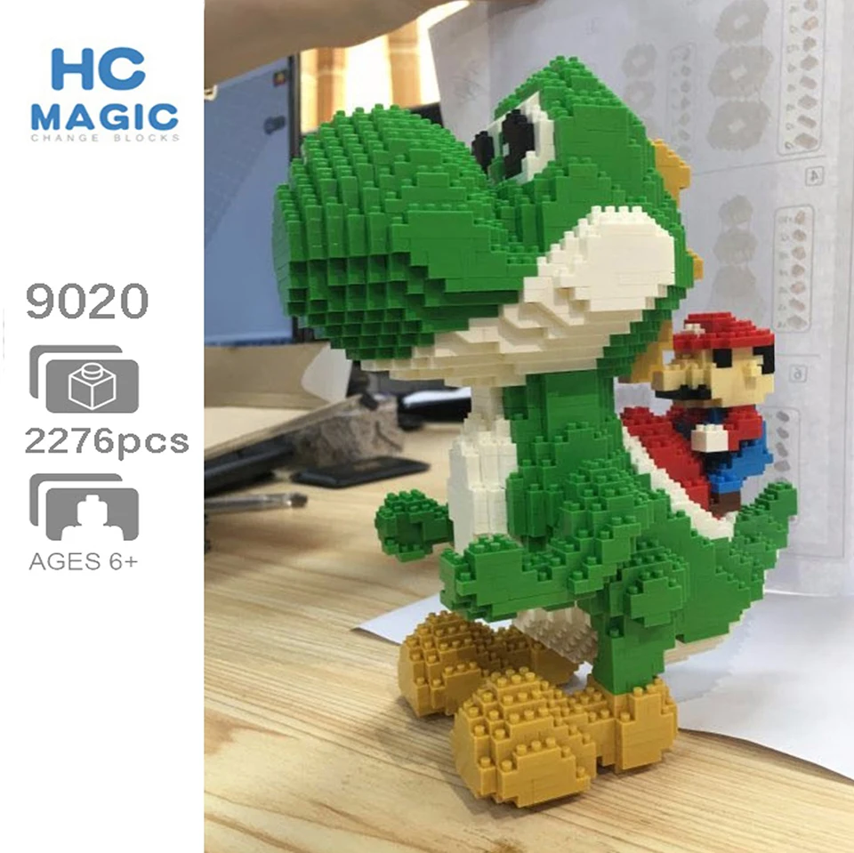 HC Animal Building Block Super Yoshi Mario Green Dragon 3D Model Mini Diamond Small Blocks Brick Assembly Toy for Boy Gifts
HC Animal Building Block Super Yoshi Mario Green Dragon 3D Model Mini Diamond Small Blocks Brick Assembly Toy for Boy Gifts