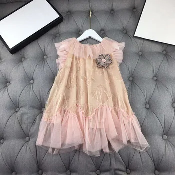 European and American parent-child outfit 2020 spring and summer new styles Short - sleeved flower tassel net Girl's dress 
European and American parent-child outfit 2020 spring and summer new styles Short - sleeved flower tassel net Girl's dress