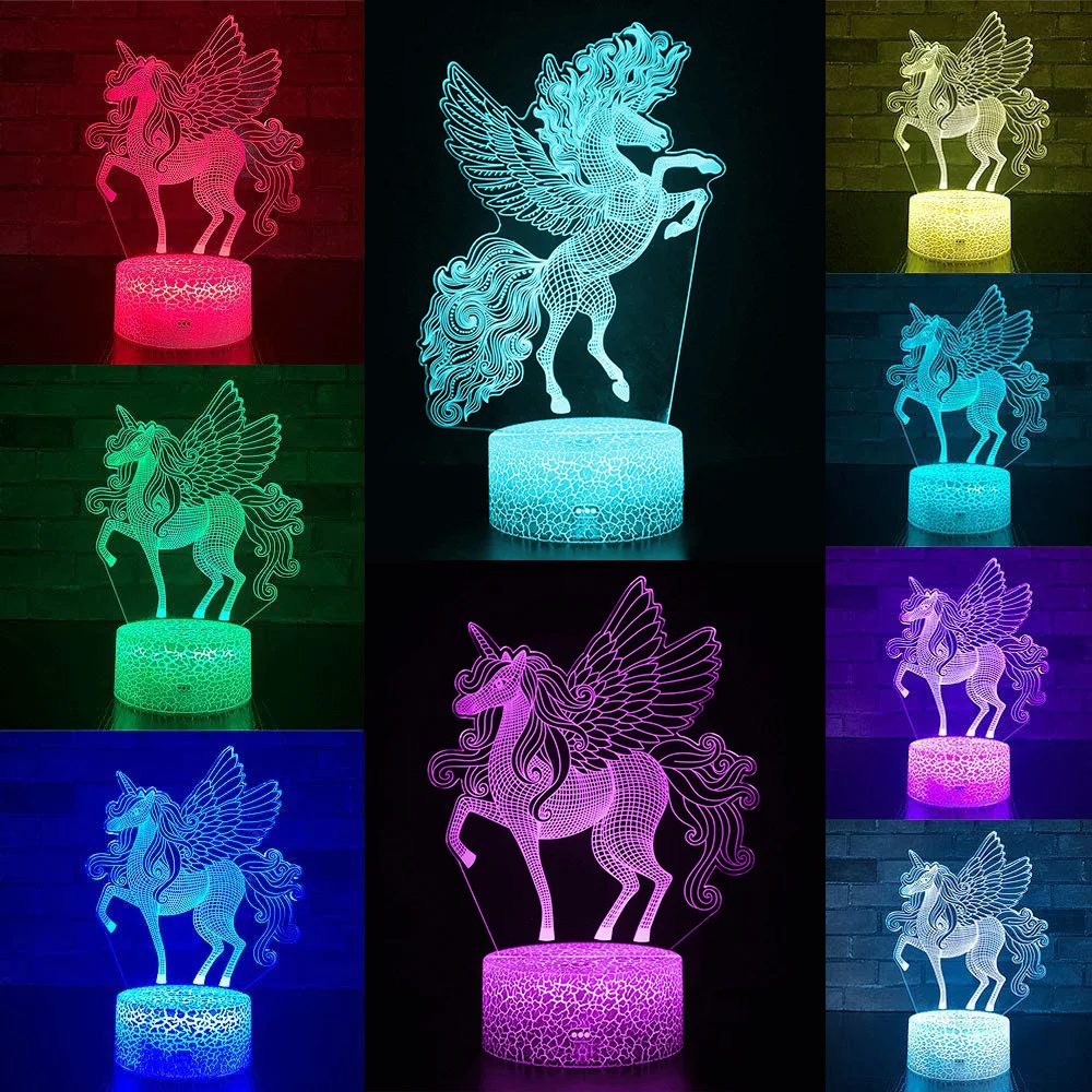 3D LED Night Light USB Powered Remote and Touch Control Unicorn-series 16Color Change LED Table Desk Lamp Kids Xmas Bedroom Gift
3D LED Night Light USB Powered Remote and Touch Control Unicorn-series 16Color Change LED Table Desk Lamp Kids Xmas Bedroom Gift