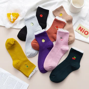 Dreamlikelin Female Lace Socks Embroidery Fruit in Tube Socks College Style Student Ruffle Socks Japanese Style Socks
Dreamlikelin Female Lace Socks Embroidery Fruit in Tube Socks College Style Student Ruffle Socks Japanese Style Socks