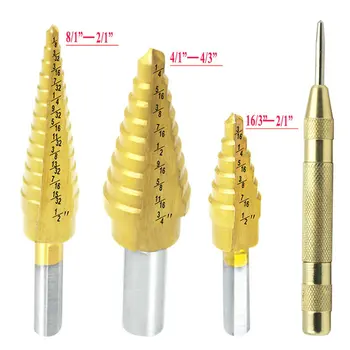 Tripod handle high speed steel straight titanium plated step drill 3 piece set of small 3pc gold center window breaker
Tripod handle high speed steel straight titanium plated step drill 3 piece set of small 3pc gold center window breaker