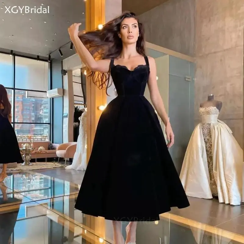 New Arrival Black Velour Evening Dresses Halter Short Prom Party Dresses Tea Length Special Occasion Gowns Plus Size
New Arrival Black Velour Evening Dresses Halter Short Prom Party Dresses Tea Length Special Occasion Gowns Plus Size