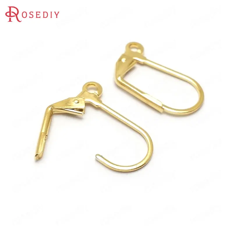 

(C810)20 pieces Height 18mm 24K Gold Color Brass French Style Earring Hooks High Quality Diy Jewelry Findings Accessories