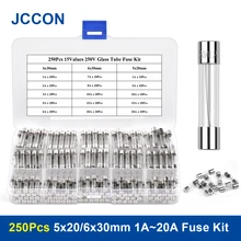 250Pcs Glass Tube Fuse Assorted Kit Quick Blow Fast-Blow Glass Fuses 5x20mm 6x30mm 1A~20A 15Values Assorted Kit
250Pcs Glass Tube Fuse Assorted Kit Quick Blow Fast-Blow Glass Fuses 5x20mm 6x30mm 1A~20A 15Values Assorted Kit
