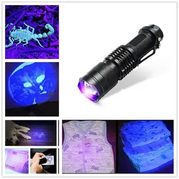 Ultraviolet Flashlight Torch Light Telescopic Focusing Flash Lamp UV Light Blacklight for Marker Checker Detection SK68 Black
Ultraviolet Flashlight Torch Light Telescopic Focusing Flash Lamp UV Light Blacklight for Marker Checker Detection SK68 Black