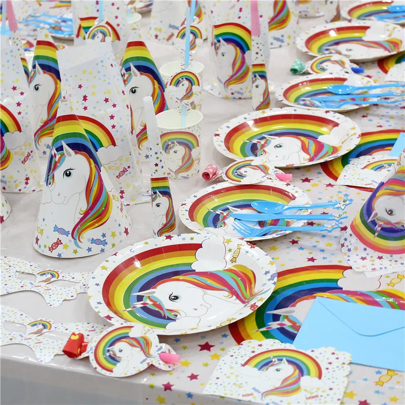 Unicorn Party Cartoon Animal Theme Baby Shower Party Disposable Tableware Paper Towel + Paper Plate + Tablecloth Decoration
Unicorn Party Cartoon Animal Theme Baby Shower Party Disposable Tableware Paper Towel + Paper Plate + Tablecloth Decoration