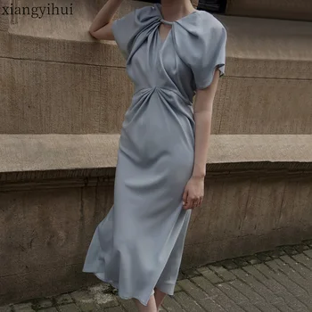 Vintage Slim Waist Blue Eelegant Dress for Womens 2020 Summer Short-sleeved Grey Midi Dress Bodycon Fashion A-line Vestidos
Vintage Slim Waist Blue Eelegant Dress for Womens 2020 Summer Short-sleeved Grey Midi Dress Bodycon Fashion A-line Vestidos
