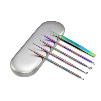 Titanium Rainbow Stainless Steel Blackhead Remover Tool Kit Tweezer Removal Acne Comedone Pimple Blemish Extractor
Titanium Rainbow Stainless Steel Blackhead Remover Tool Kit Tweezer Removal Acne Comedone Pimple Blemish Extractor